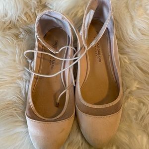 Christian Siriano ankle lace flats